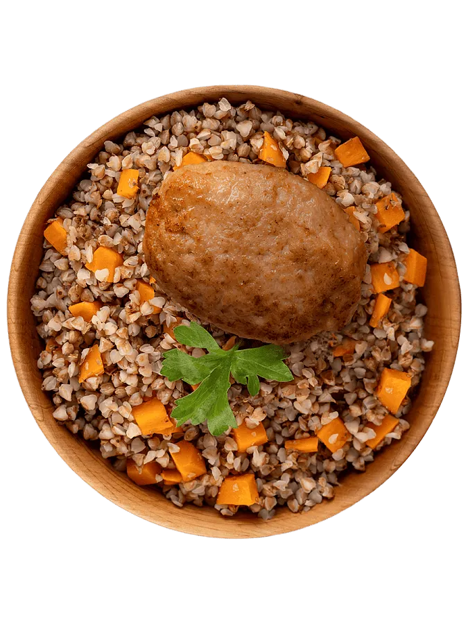 Котлета с гречкой