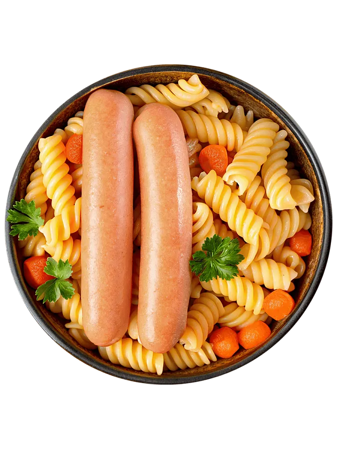 Сосиски с макаронами