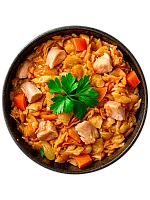 Курица с тушеной капустой